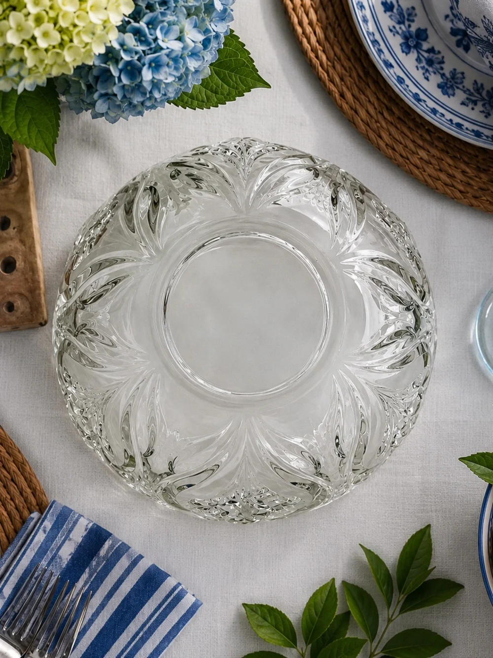 Vintage Hofbauer Byrde Bird Collection German Crystal Bird & Flower Serving Bowl
